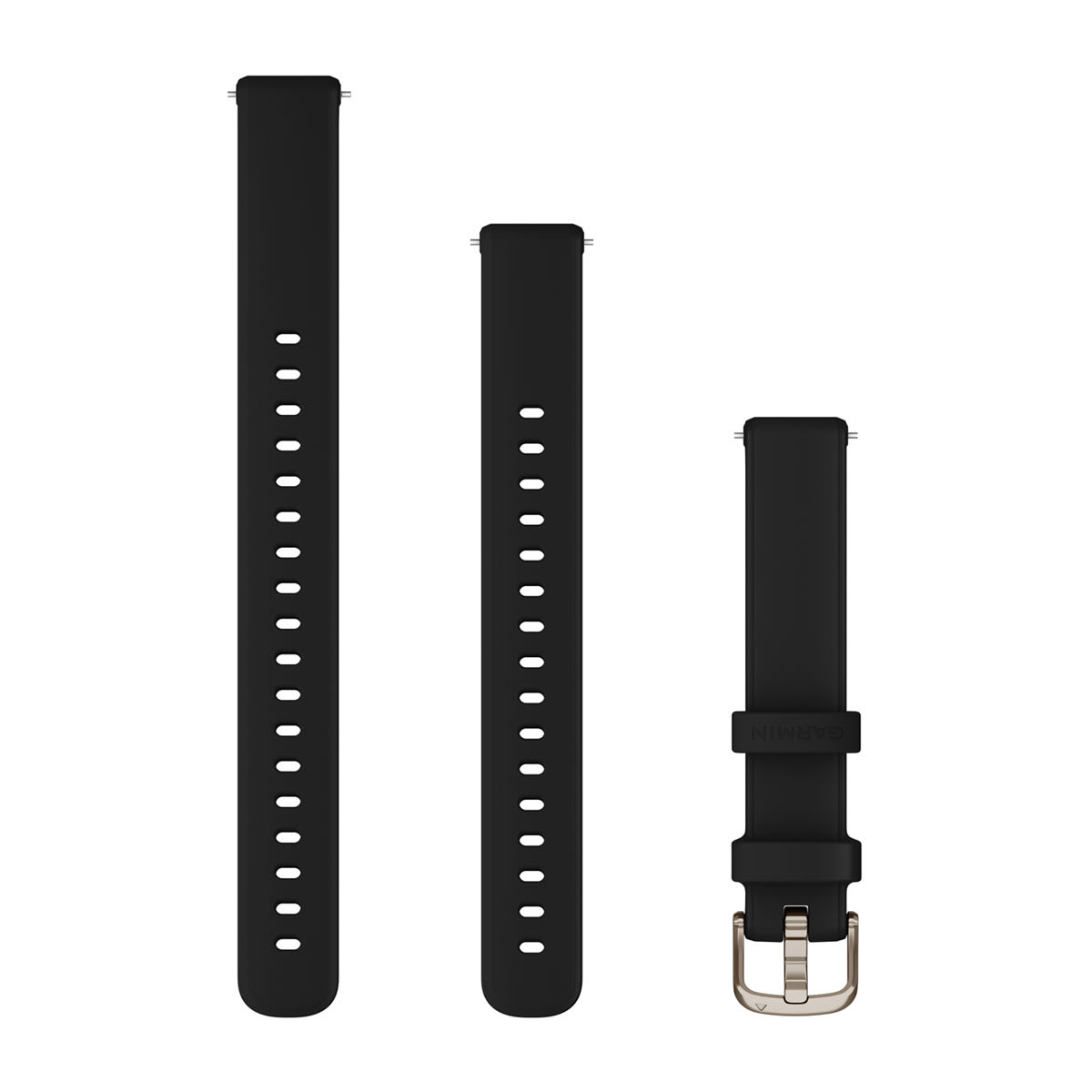 Lily® 2 Bands Black Silicone with Cream Gold Hardware