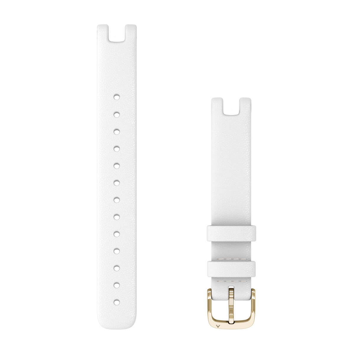 Lily® Bands (14 mm) White Italian Leather with Cream Gold Hardware