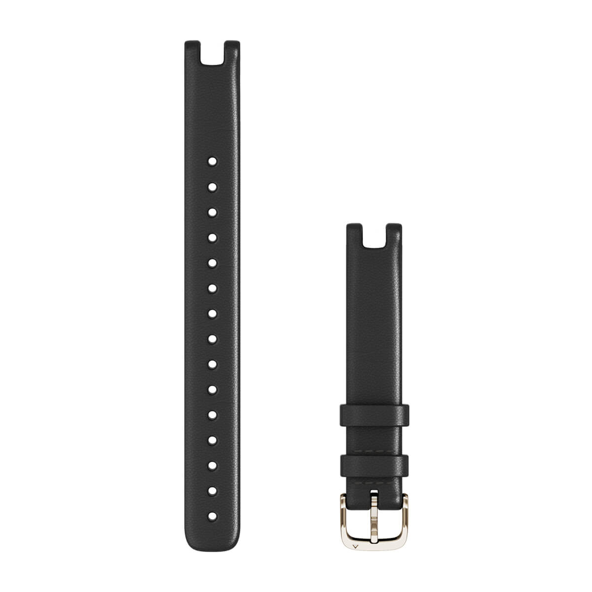 Lily® Bands (14 mm) Black Italian Leather with Cream Gold Hardware (Large)