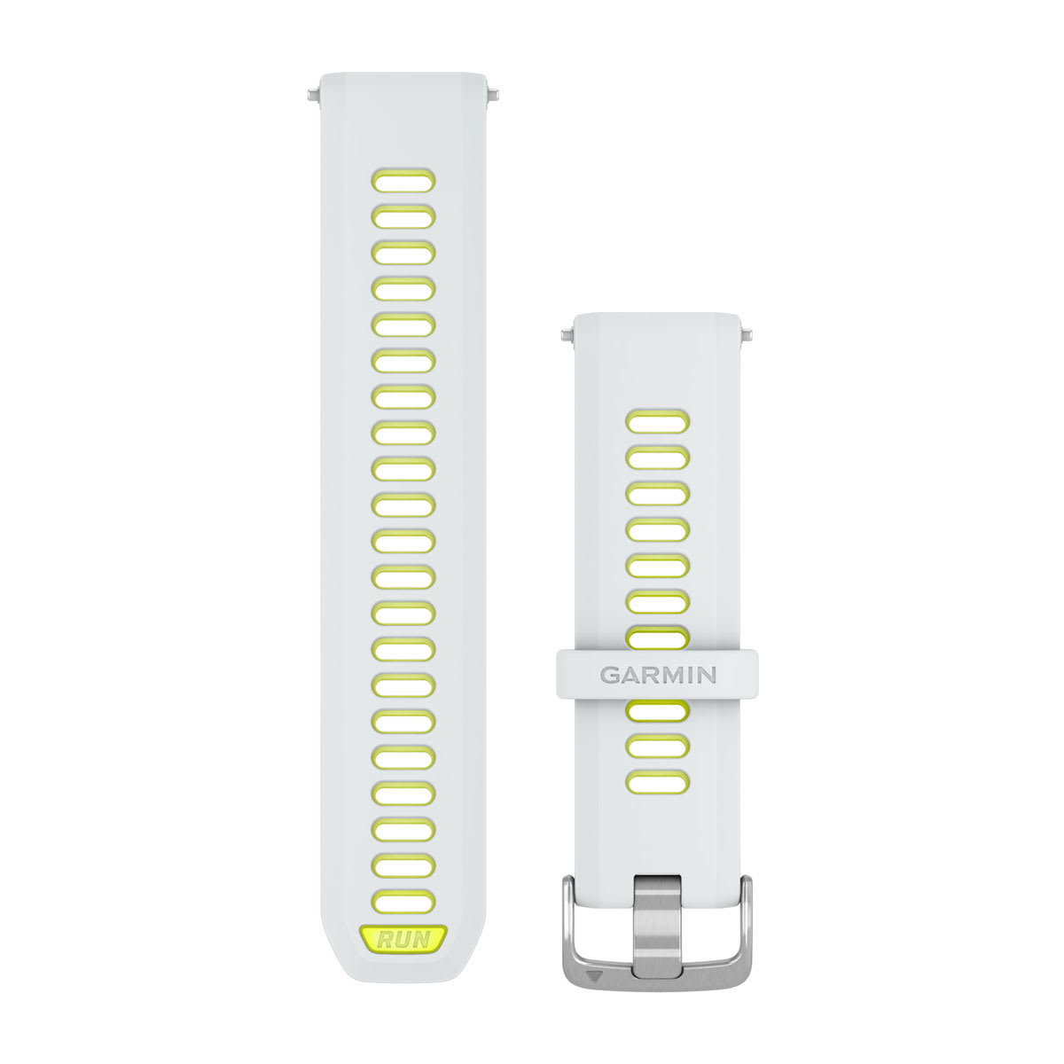 Forerunner® Watch Bands (22 mm) (Forerunner® 955) Whitestone/Translucent Amp Yellow with Silver Hardware