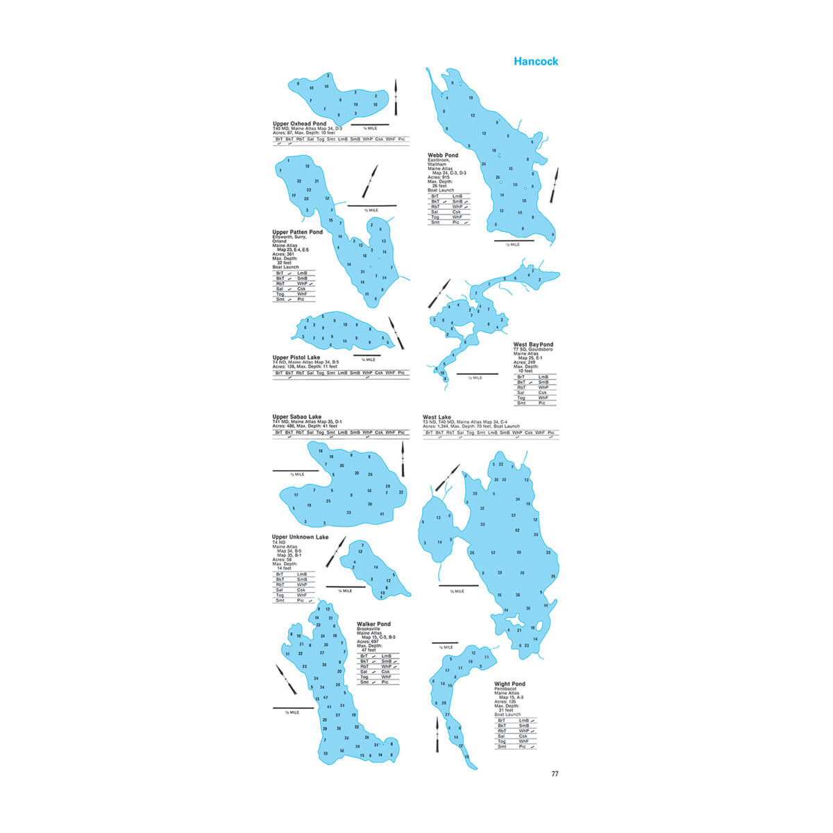 Maine Fishing Depth Maps Maine Fishing Depth Maps