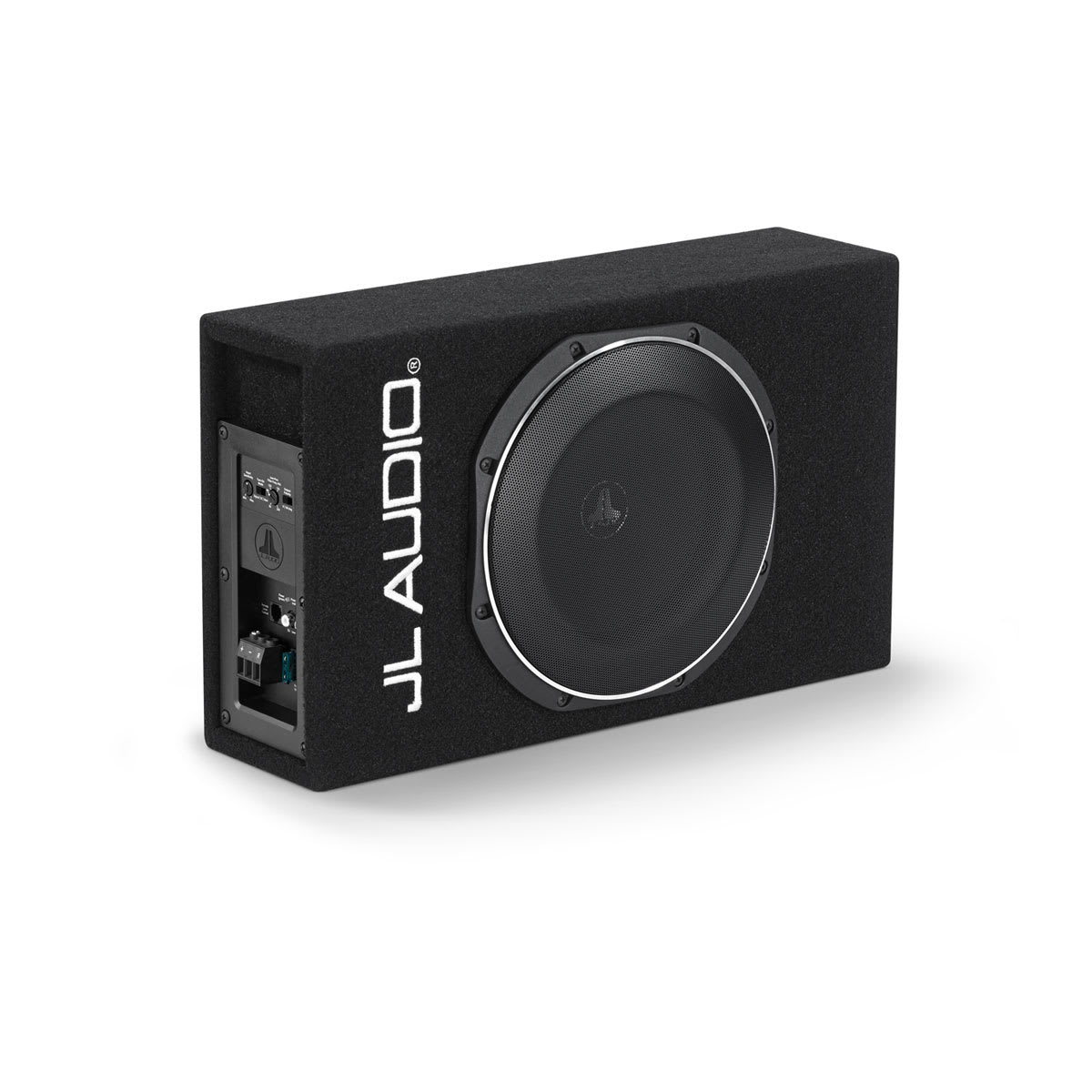 JL Audio PowerWedge+™ TW1 Amplified Enclosed Car Subwoofer Single 10\" TW1 Subwoofer and Built-In Amplifier (ACS110LG-TW1)