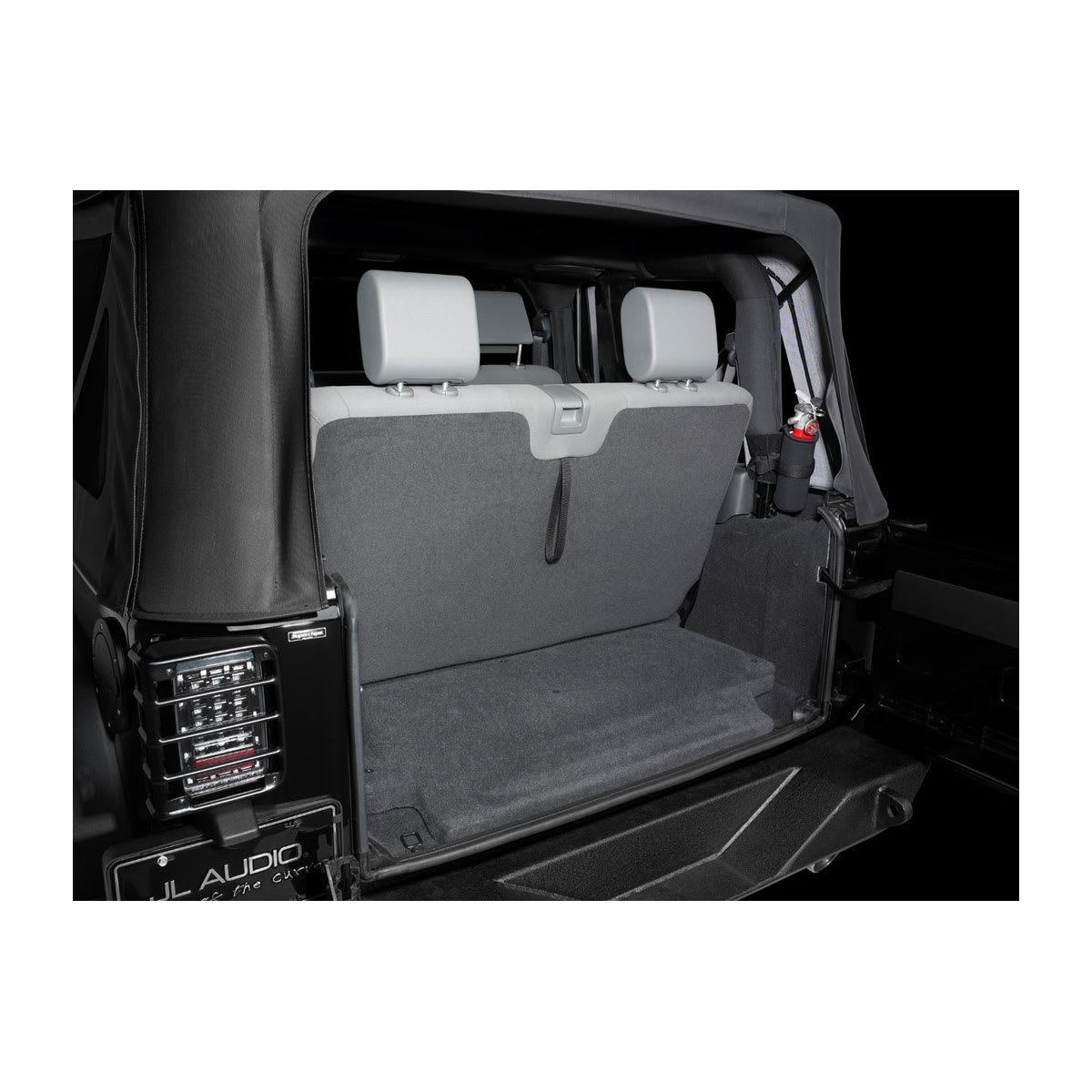 JL Audio Stealthbox® Enclosed Subwoofer for Jeep Wrangler With Black Interior (SB-J-JK2DR/10W1v3/BK)