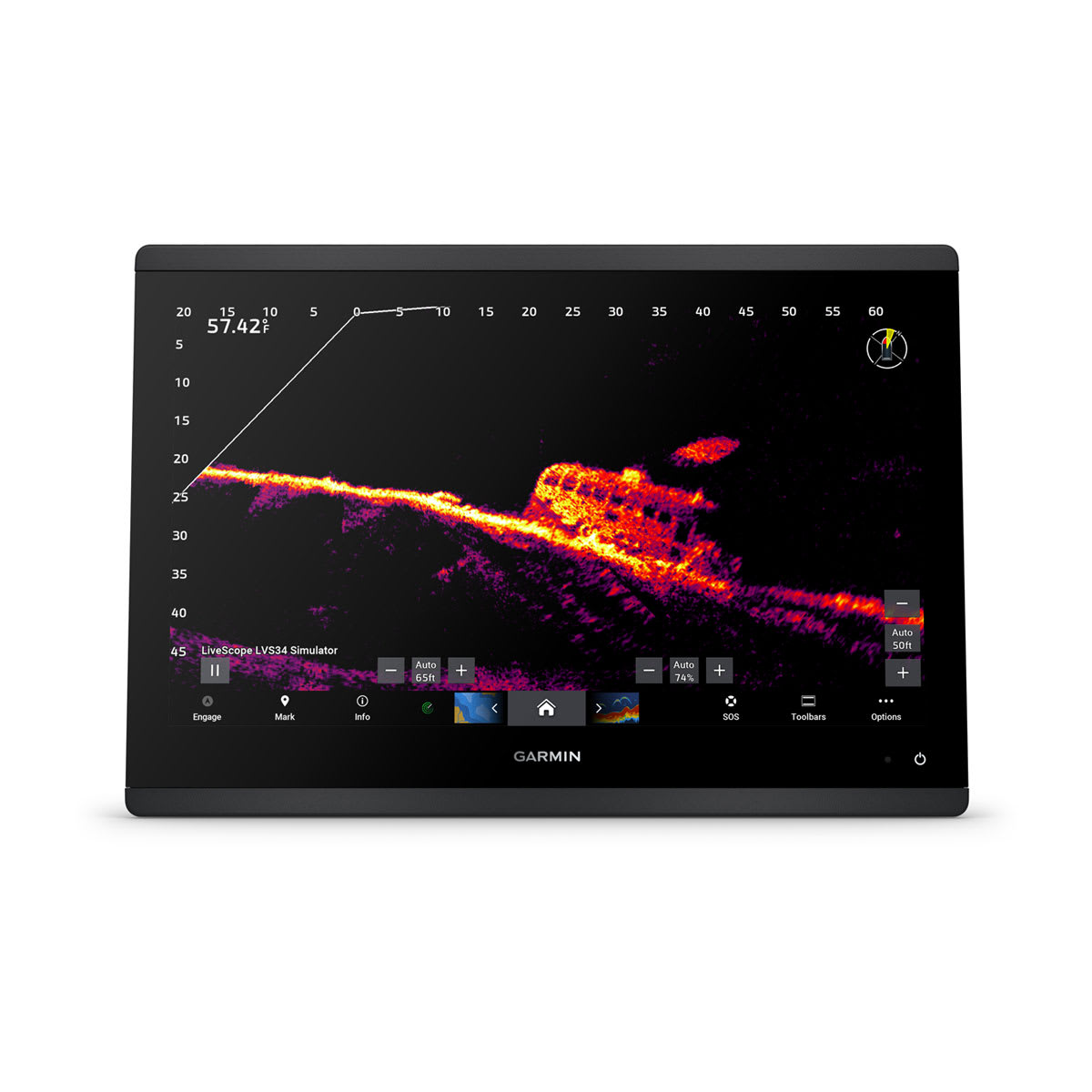 GPSMAP® 1643xsv SideVü, ClearVü and Traditional CHIRP Sonar with Mapping