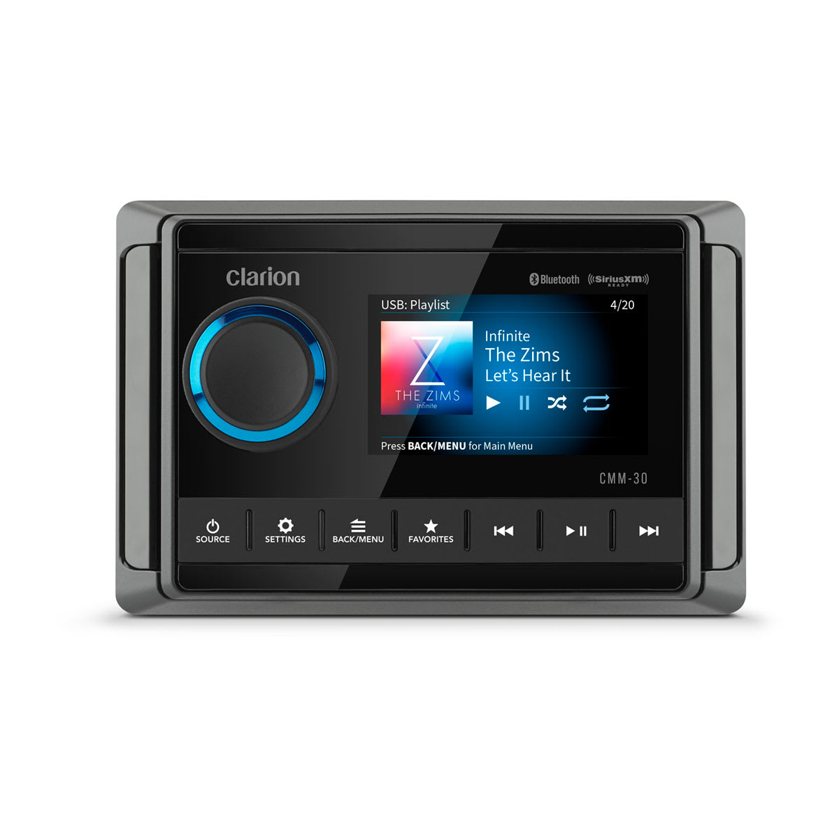 Clarion® Marine Source Unit With LCD Display (CMM-30)