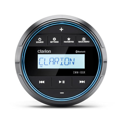 Clarion® Marine Compact Source Unit 3\" Gauge Hole with LCD Display (CMM-10GR)