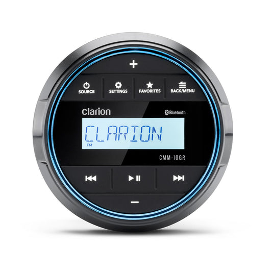 Clarion® Marine Compact Source Unit 3\" Gauge Hole with LCD Display (CMM-10GR)