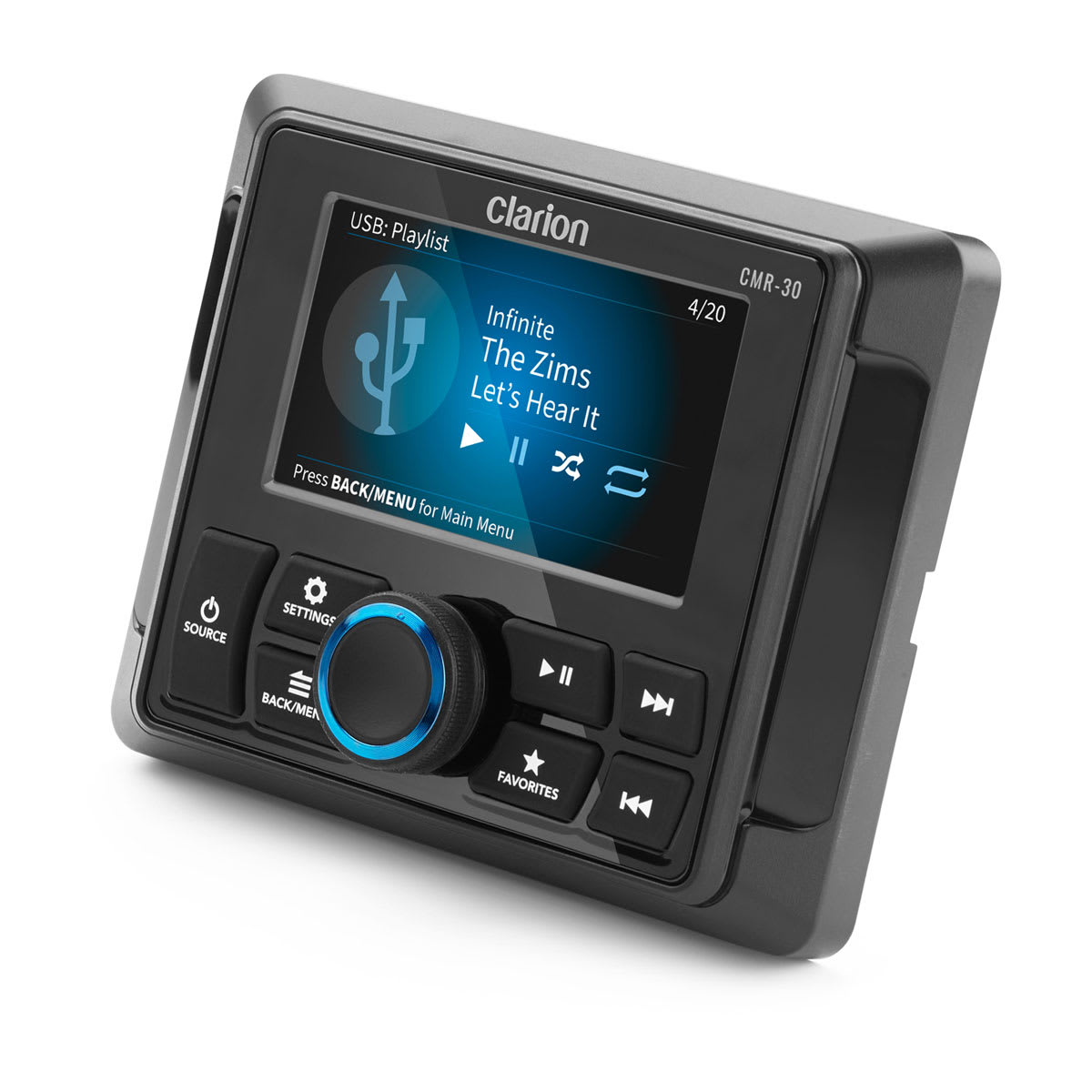 Clarion® Marine CMR-30 Wired Remote With Full-color LCD Dispaly (CMR-30)