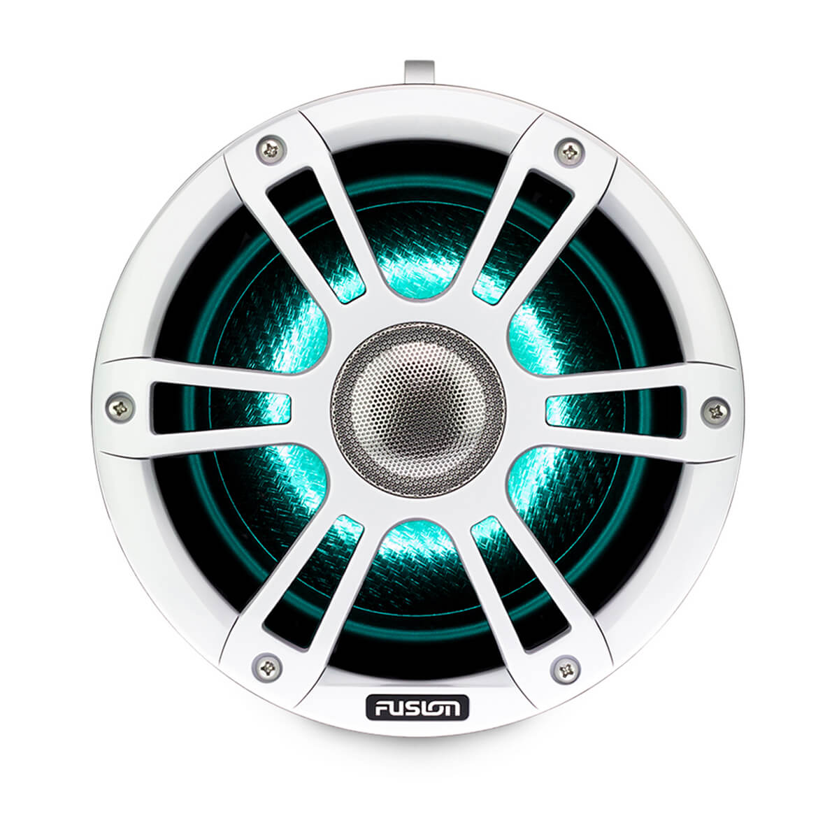 Fusion® Signature Series 3 Marine Wake Tower Speakers 6.5\" 230 Watt Sports White Marine Wake Tower Speakers (Pair) with CRGBW