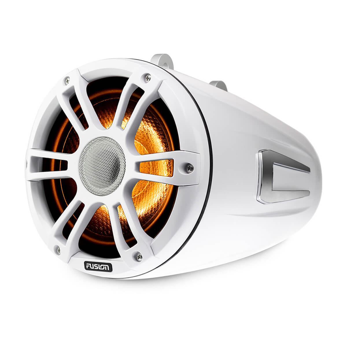 Fusion® Signature Series 3 Marine Wake Tower Speakers 6.5\" 230 Watt Sports White Marine Wake Tower Speakers (Pair) with CRGBW