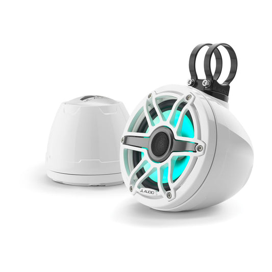 JL Audio® VeX™ Enclosed System M6 6.5\" with LED and White Sport Grille (M6-650VEX-Gw-S-GwGw-i)