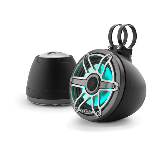 JL Audio® VeX™ Enclosed System M6 6.5\" with LED and Titanium Sport Grille (M6-650VEX-Mb-S-GmTi-i)