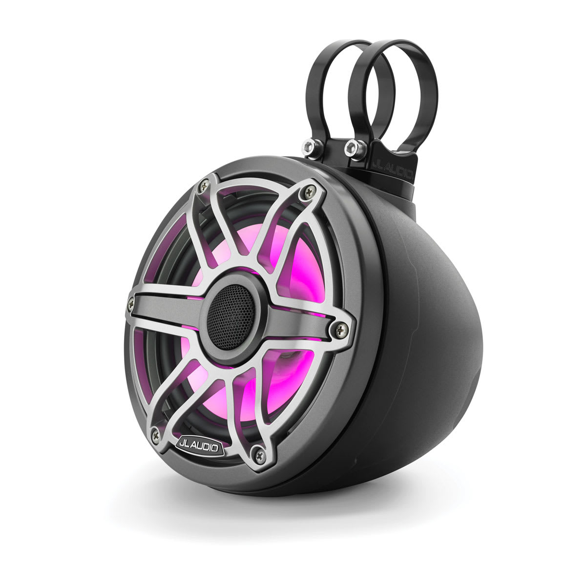 JL Audio® VeX™ Enclosed System M6 6.5\" with LED and Titanium Sport Grille (M6-650VEX-Mb-S-GmTi-i)