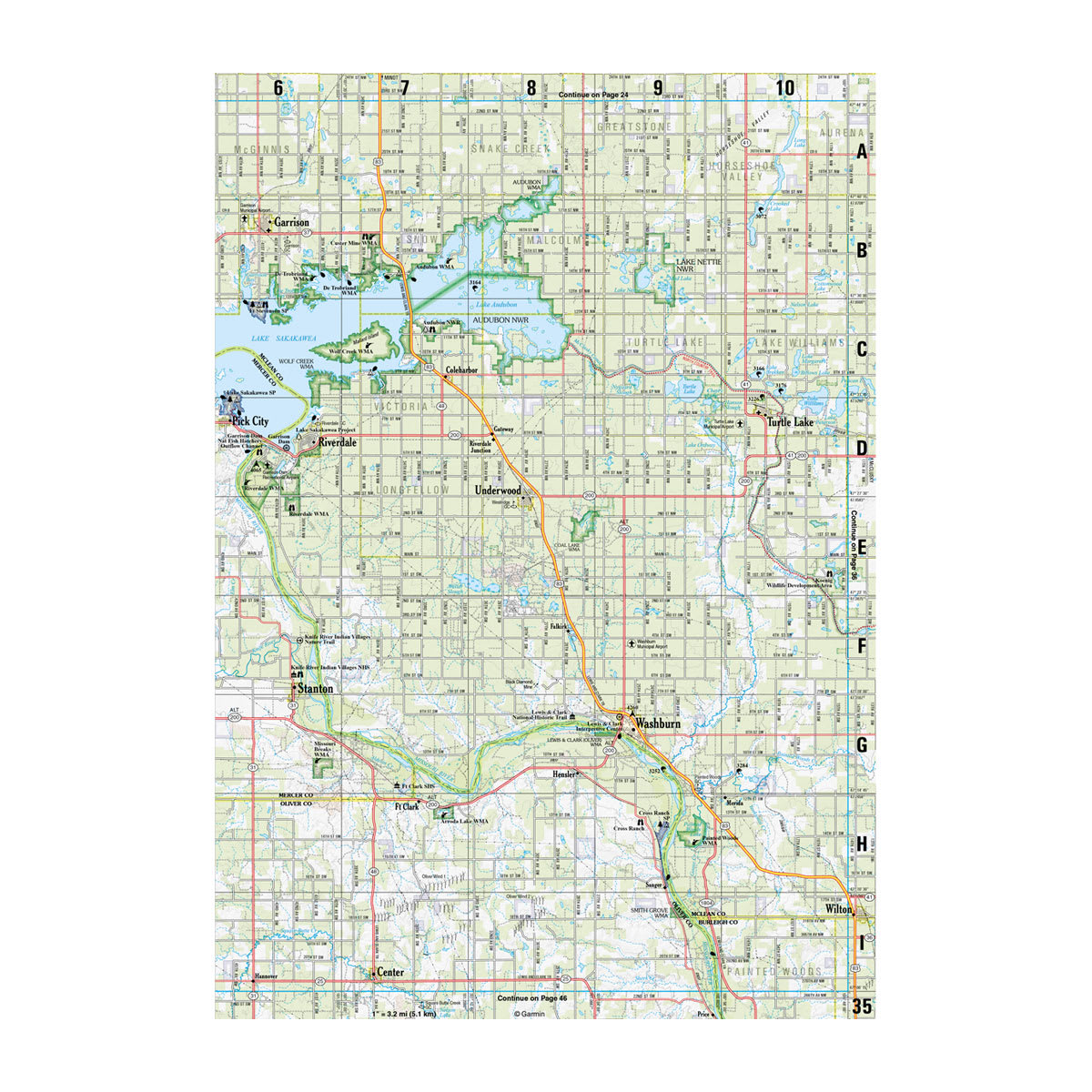 DeLorme® Atlas & Gazetteer Paper Maps North Dakota