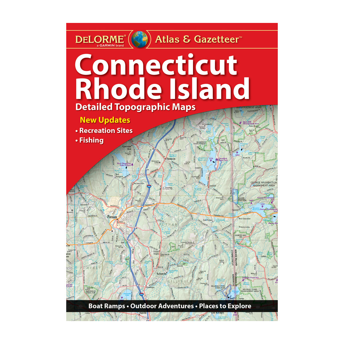 DeLorme® Atlas & Gazetteer Paper Maps Connecticut and Rhode Island