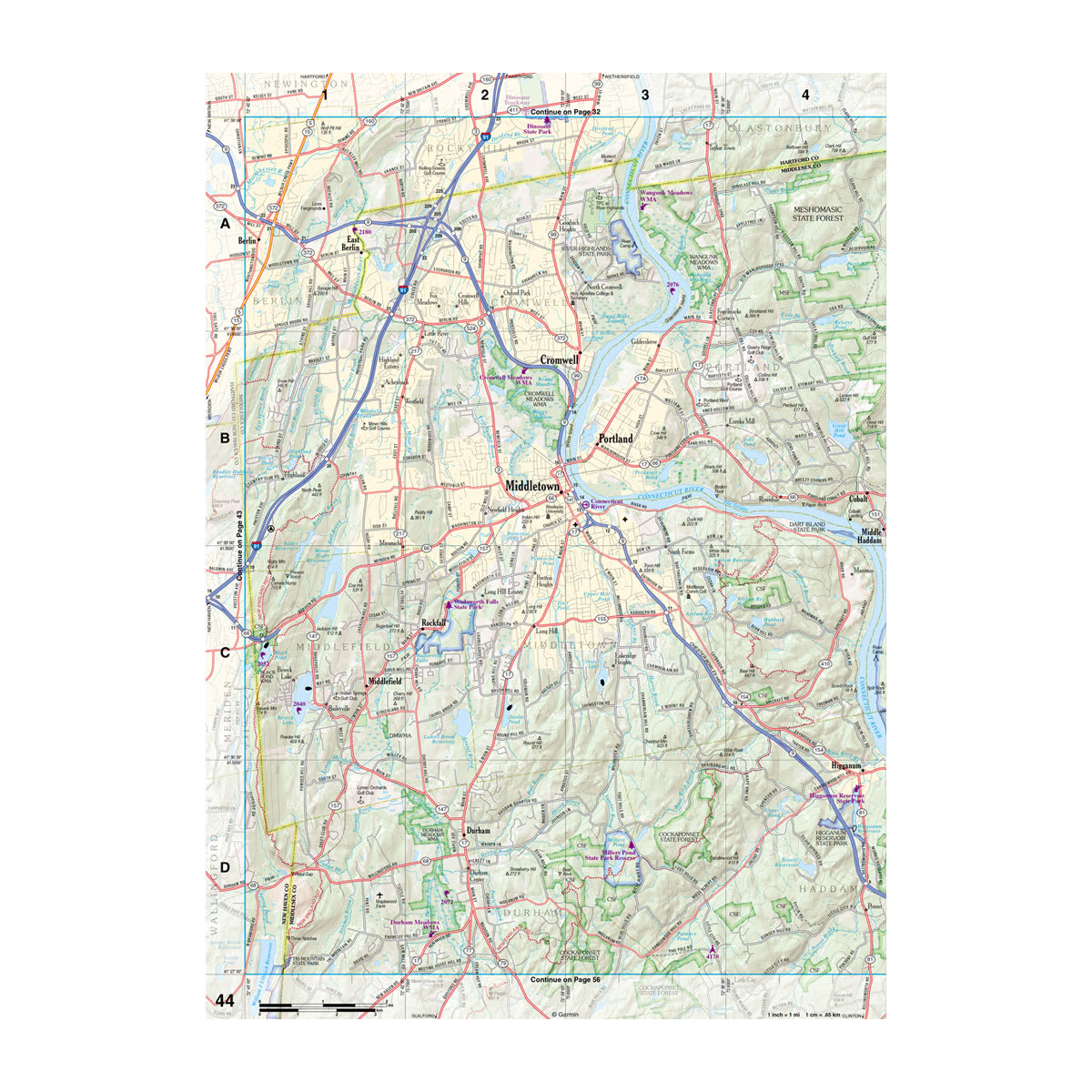 DeLorme® Atlas & Gazetteer Paper Maps Connecticut and Rhode Island