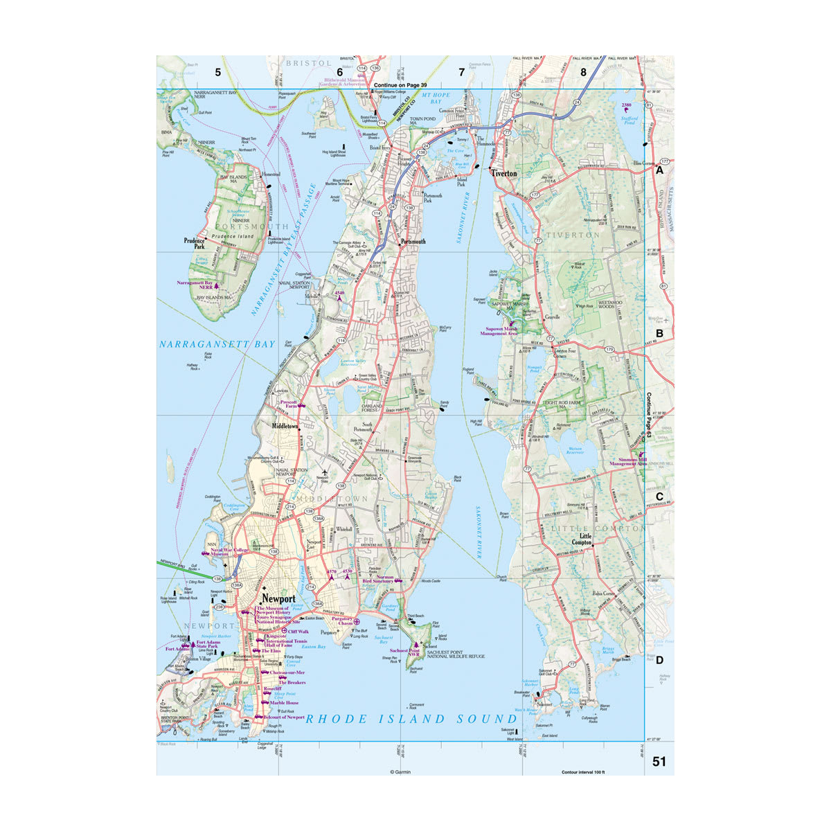 DeLorme® Atlas & Gazetteer Paper Maps Connecticut and Rhode Island