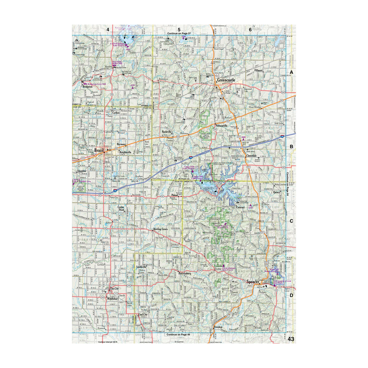 DeLorme® Atlas & Gazetteer Paper Maps Indiana