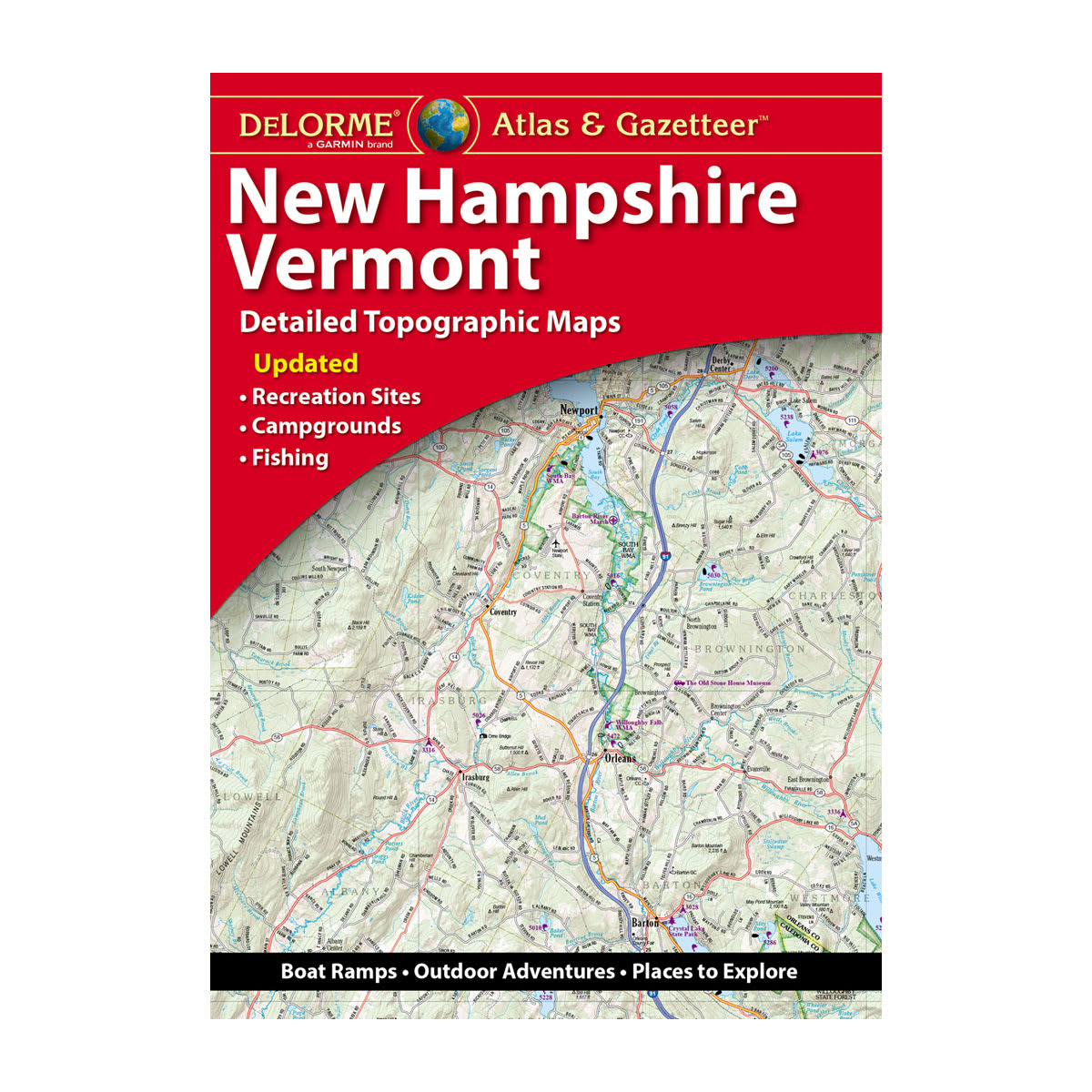 DeLorme® Atlas & Gazetteer Paper Maps New Hampshire/Vermont