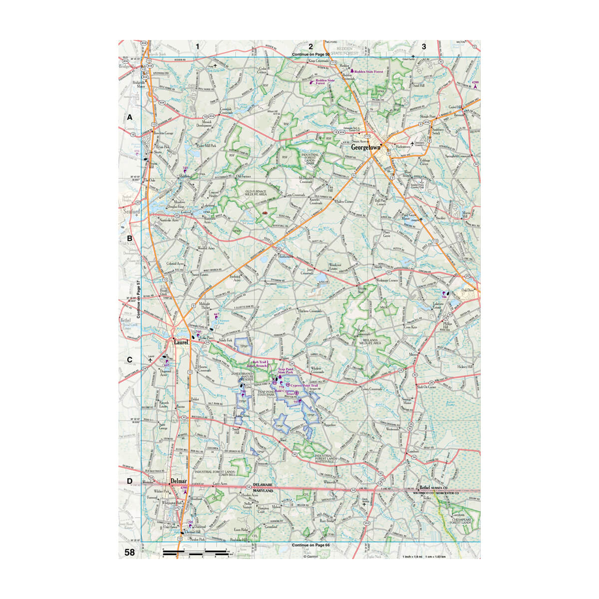 DeLorme® Atlas & Gazetteer Paper Maps Maryland/Delaware