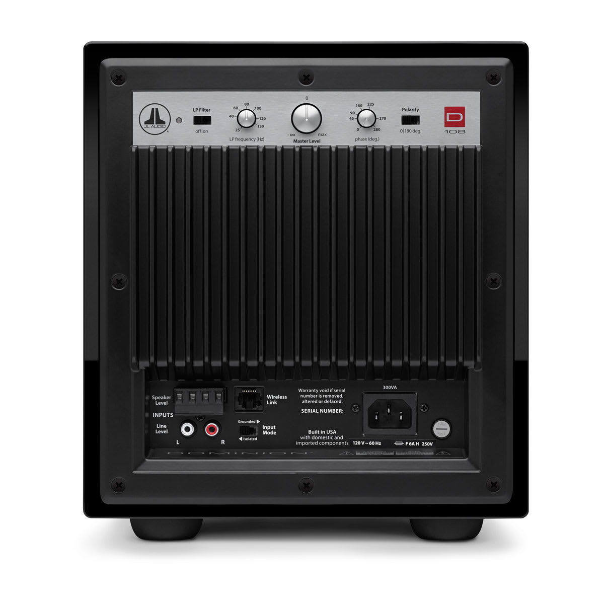 JL Audio Dominion® Powered Subwoofer (96281) 8\" with Black Gloss Finish (d108-GLOSS)