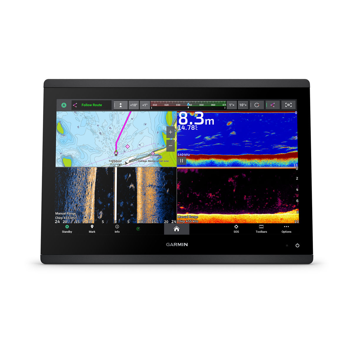 GPSMAP® 1623xsv SideVü, ClearVü and Traditional CHIRP Sonar with Worldwide Basemap