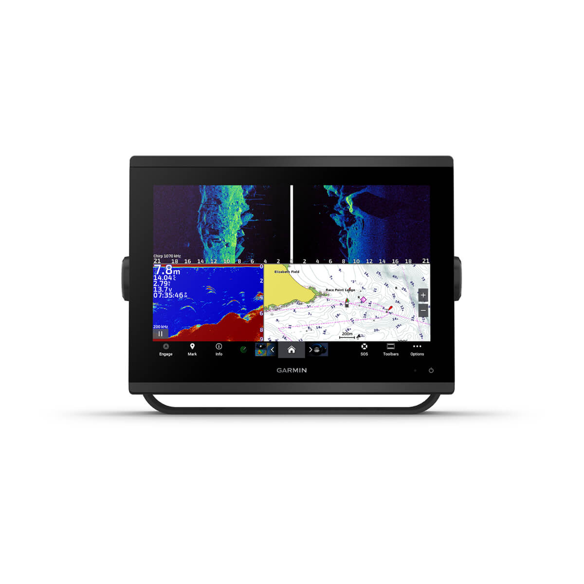 GPSMAP® 1223xsv SideVü, ClearVü and Traditional CHIRP Sonar with Worldwide Basemap