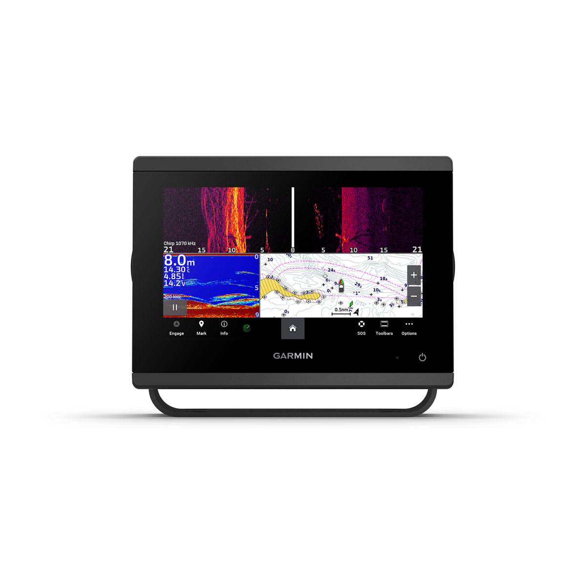 GPSMAP® 723xsv SideVü, ClearVü and Traditional CHIRP Sonar with Worldwide Basemap