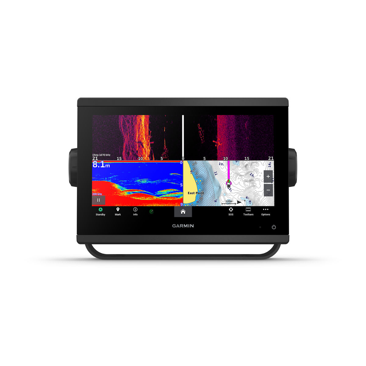 GPSMAP® 923xsv SideVü, ClearVü and Traditional CHIRP Sonar with Worldwide Basemap