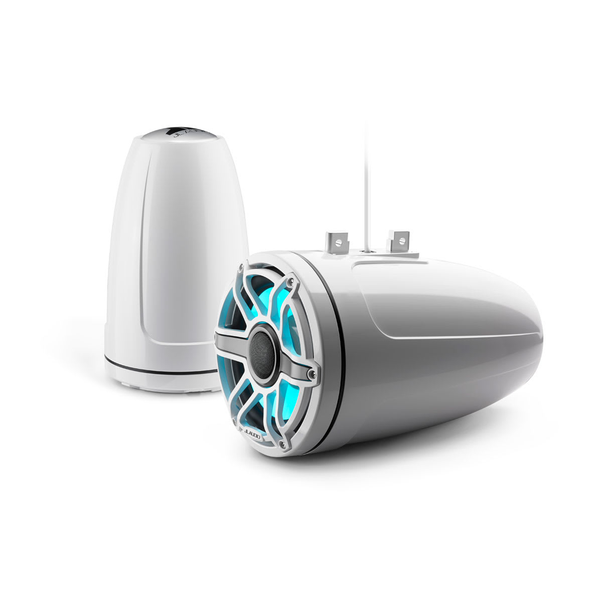 JL Audio® M6 Enclosed Tower Speakers 8.8\" with LED and White Sport Grille (M6-880ETXv3-Gw-S-GwGw-i)