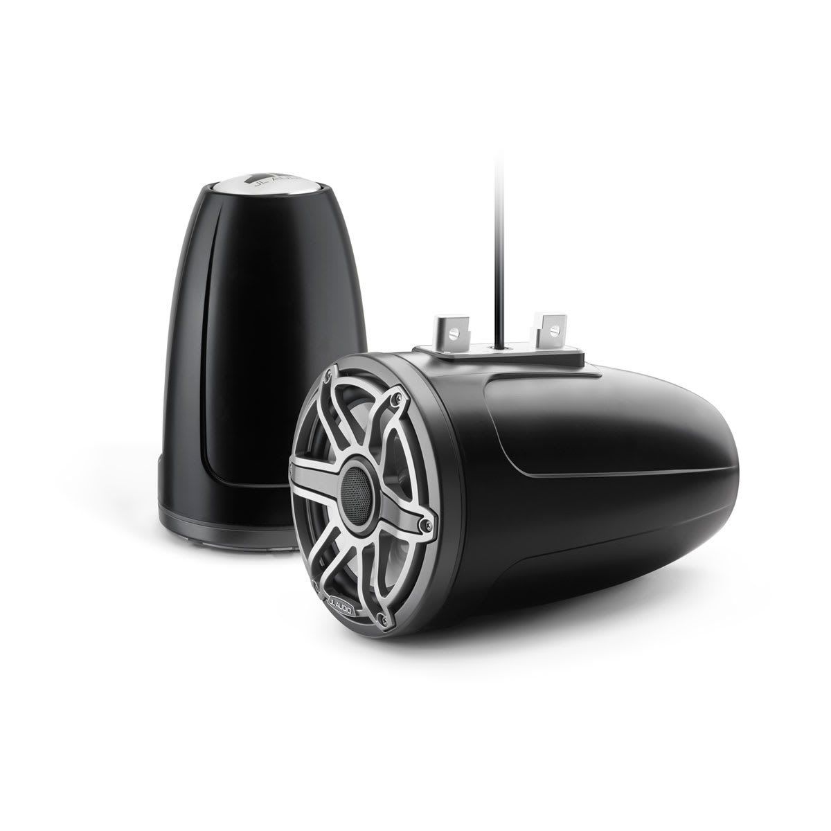 JL Audio® M6 Enclosed Tower Speakers 7.7\" with Titanium Sport Grille (M6-770ETXv3-Sb-S-GmTi)
