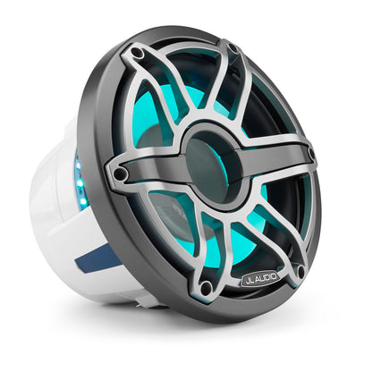 JL Audio® M6 Marine Subwoofer 10\" with LED  and Titanium Sport Grille (M6-10W-S-GmTi-i-4)