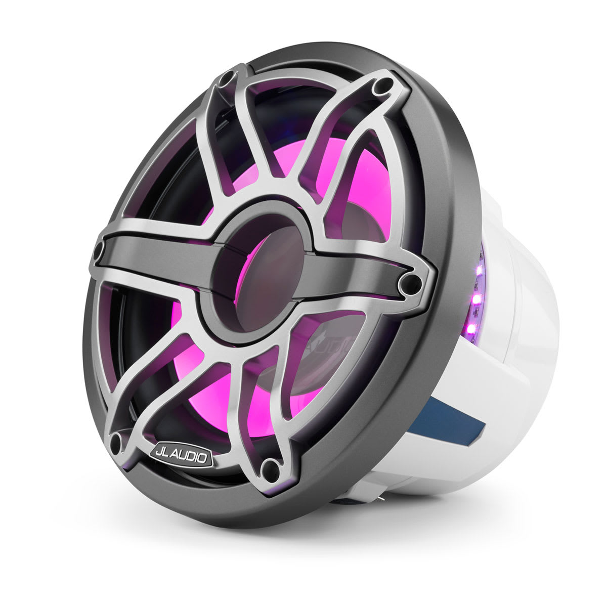 JL Audio® M6 Marine Subwoofer 10\" with LED  and Titanium Sport Grille (M6-10W-S-GmTi-i-4)