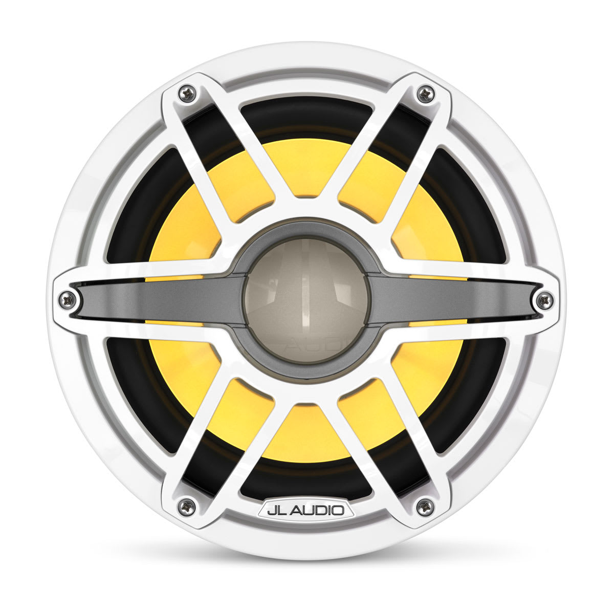 JL Audio® M6 Marine Subwoofer 10\" with LED and White Sport Grille (M6-10W-S-GwGw-i-4)