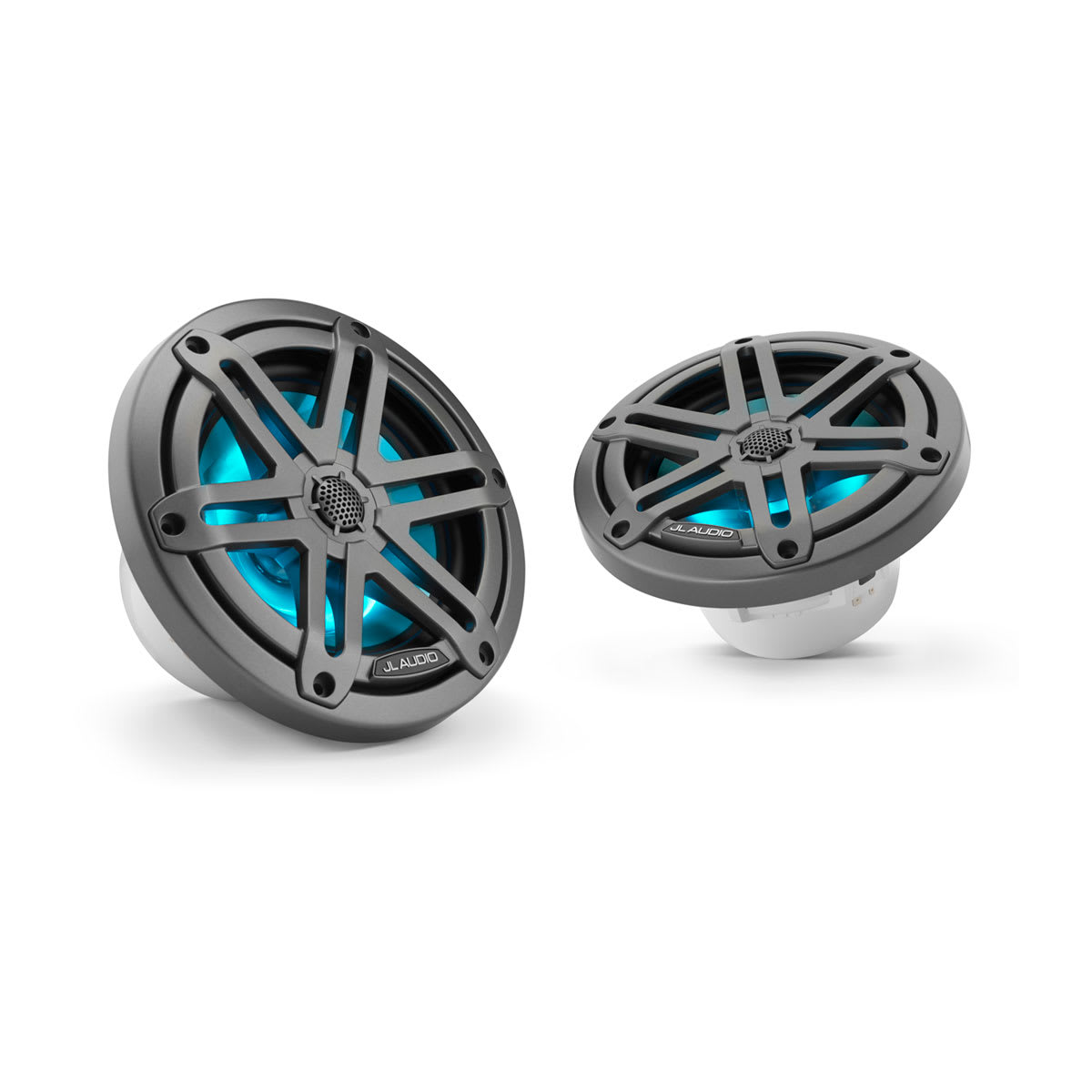 JL Audio® M3 Marine Speakers 6.5\" with LED and  Gray Sport Grille (M3-650X-S-Gm-i)