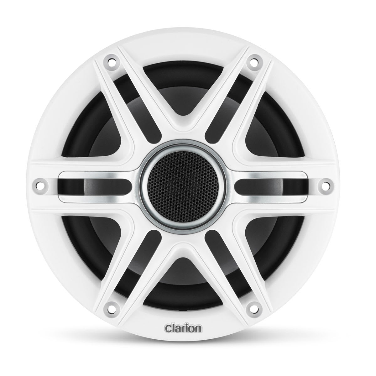 Clarion® CMSP Marine Speakers 6.5\" with White  and Gray Sport Grille (CMSP-651-SWG)