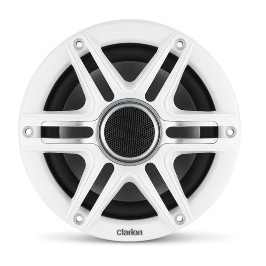 Clarion® CMSP Marine Speakers 6.5\" with White  and Gray Sport Grille (CMSP-651-SWG)
