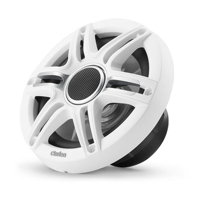 Clarion® CMSP Marine Speakers 6.5\" with White  and Gray Sport Grille (CMSP-651-SWG)