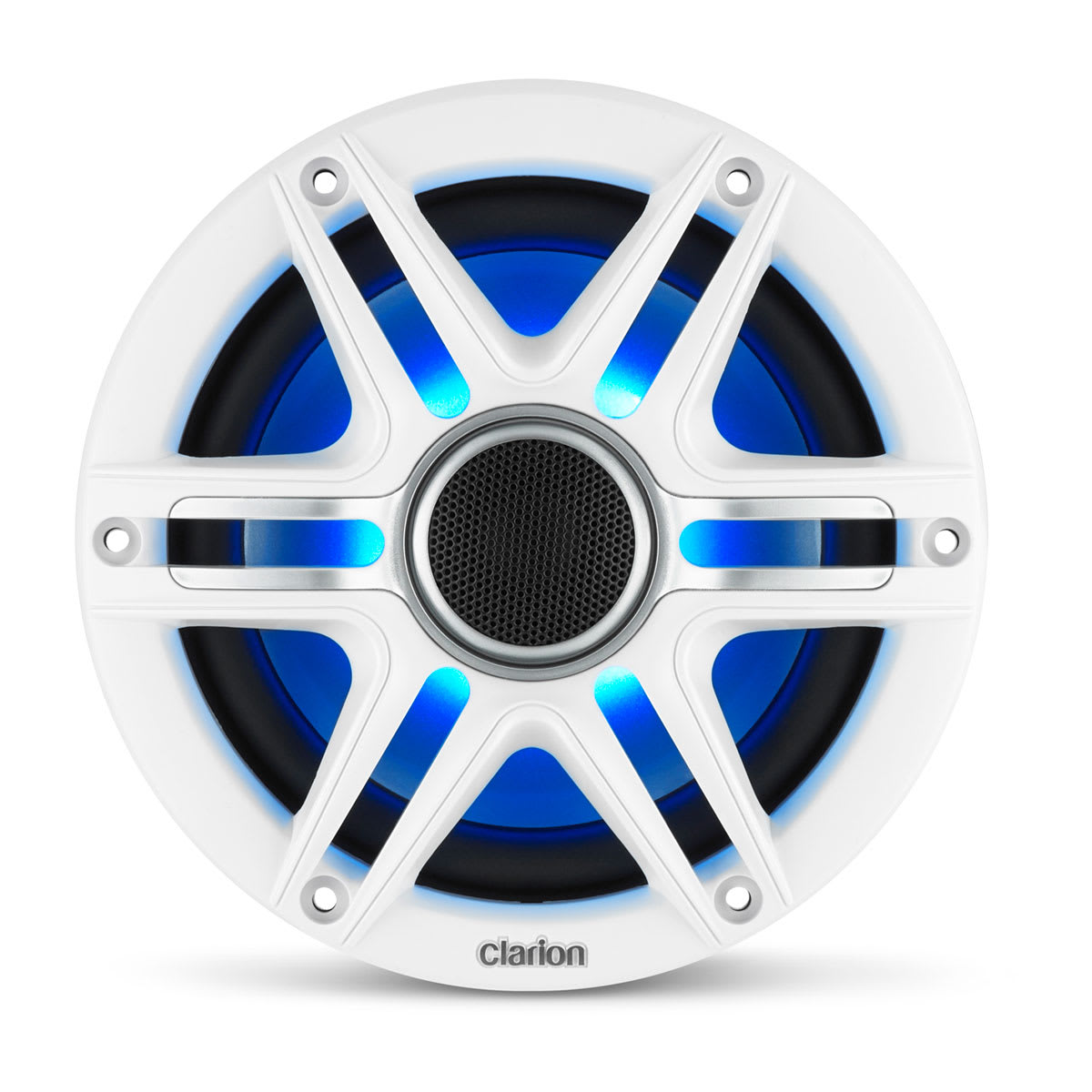 Clarion® CMSP Marine Speakers 6.5\" with LED and White and Gray Sport Grille (CMSP-651RGB-SWG)