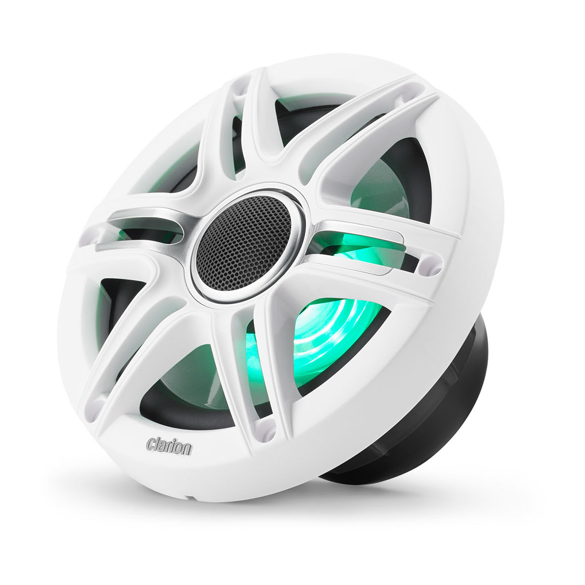 Clarion® CMSP Marine Speakers 6.5\" with LED and White and Gray Sport Grille (CMSP-651RGB-SWG)