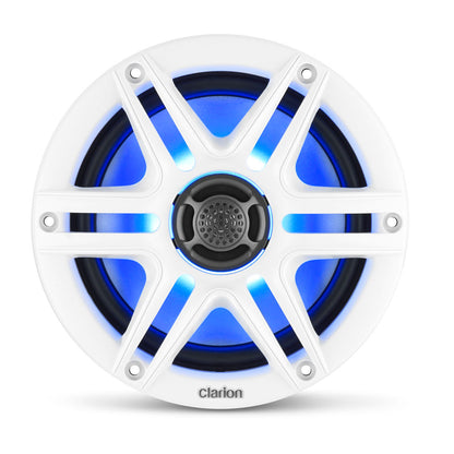 Clarion® Marine CMS Speakers 6.5\" with LED and White and Black Sport Grille (CMS-651RGB-SWB)