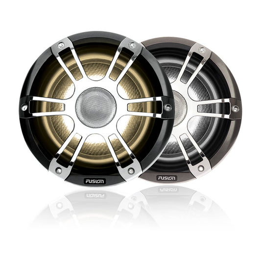 Fusion® Signature Series 3 Marine Speakers 7.7\" 280 Watt Coaxial Sports Chrome Marine Speakers (Pair) with CRGBW LED Lighting