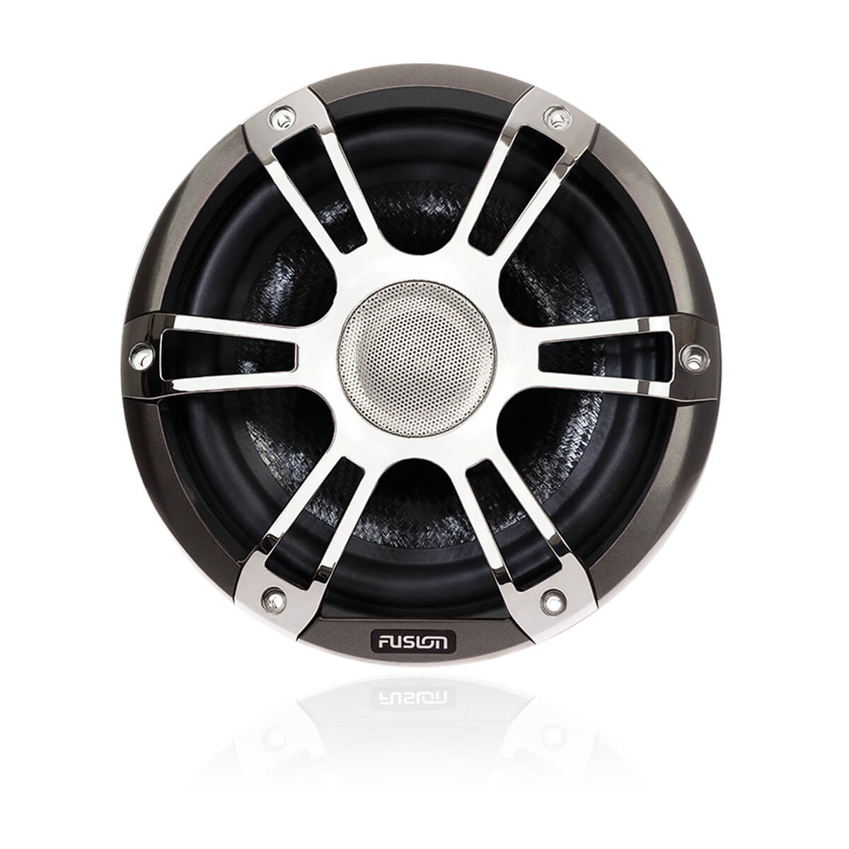Fusion® Signature Series 3 Marine Speakers 7.7\" 280 Watt Coaxial Sports Chrome Marine Speakers (Pair) with CRGBW LED Lighting