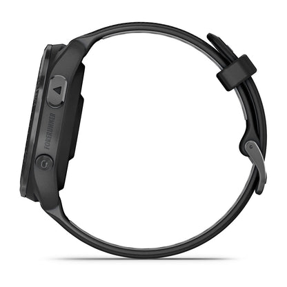 Forerunner® 965 Carbon Gray DLC Titanium Bezel with Black Case and Black/Powder Gray Silicone Band