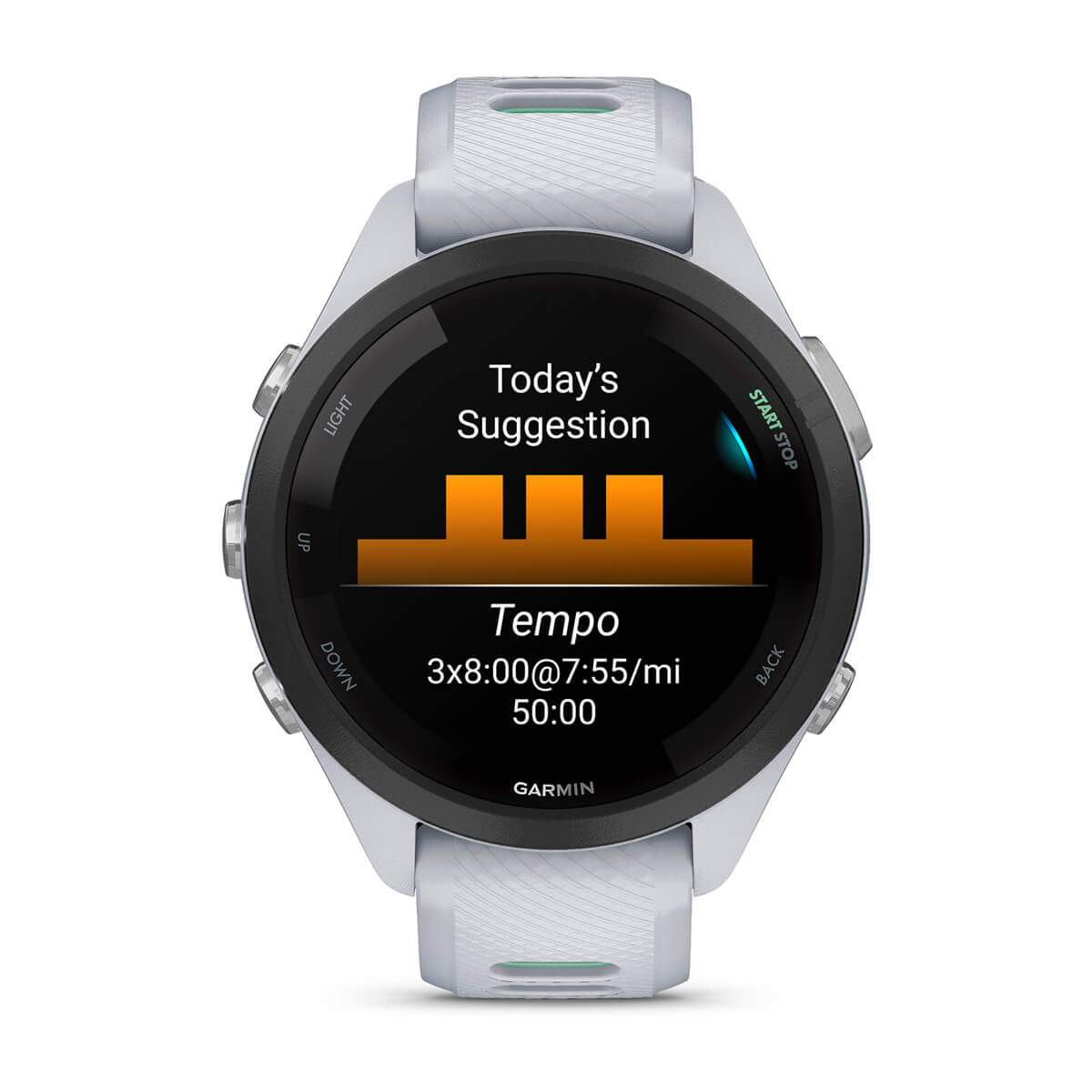 Forerunner® 265S Black Bezel with Whitestone Case and Whitestone/Neo Tropic Silicone Band