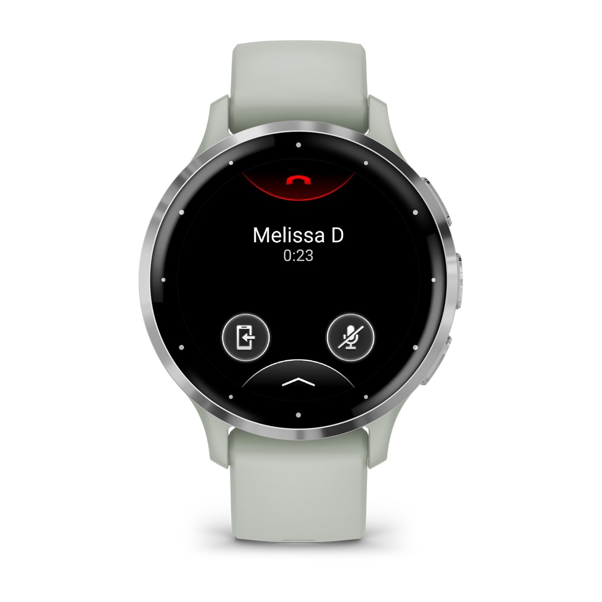 Venu® 3S Silver Stainless Steel Bezel with Sage Gray Case and Silicone Band