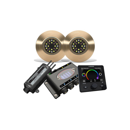 Lumishore® TIX404 Underwater Interchangeable Thru-hull Set 2 RGBW Lights-hub-LUX  Command Center-display
