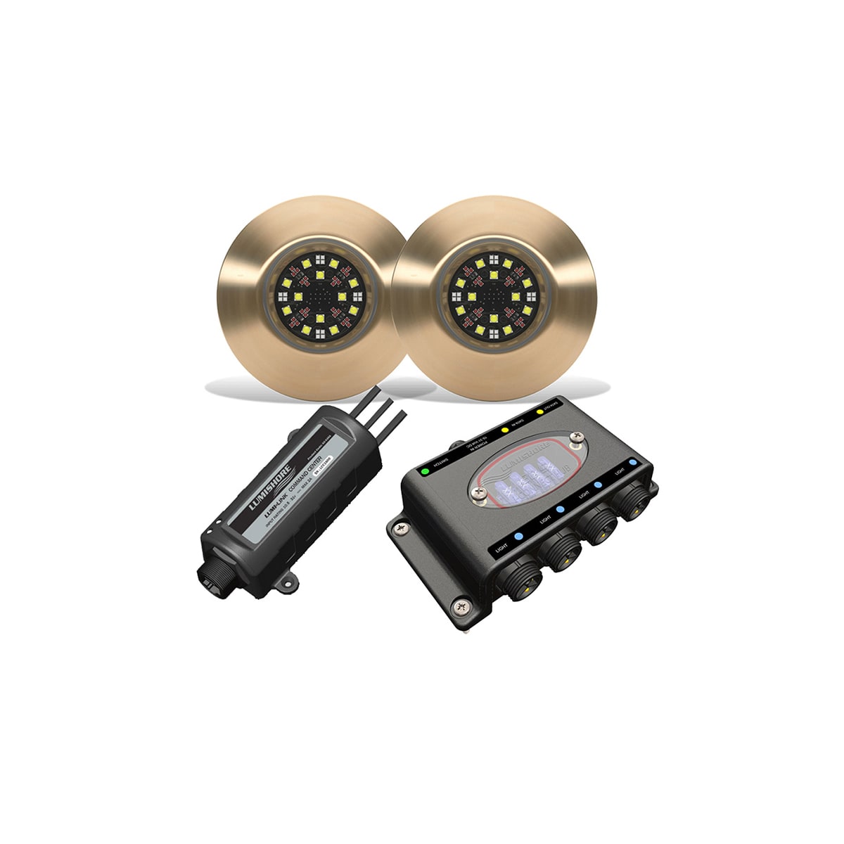 Lumishore® TIX404 Underwater Interchangeable Thru-hull Set 2 RGBW Lights-hub-LUX Command Center