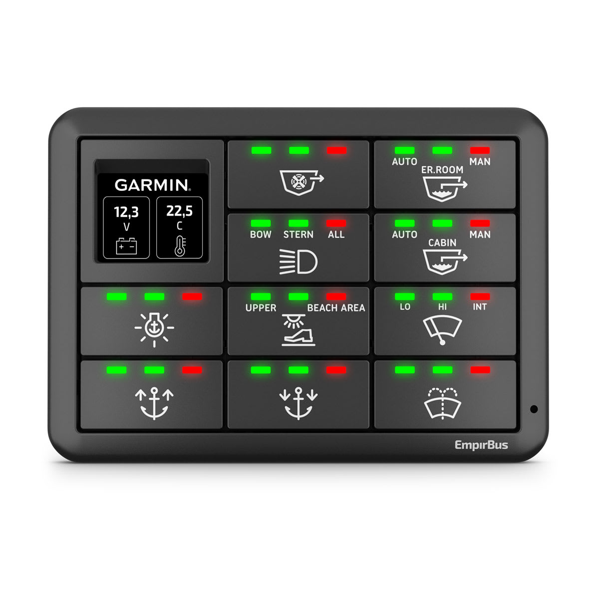 EmpirBus™ SP8 and EmpirBus™ SP12 Switches SP12, Horizontal with Display