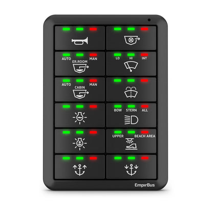 EmpirBus™ SP8 and EmpirBus™ SP12 Switches SP12, Vertical